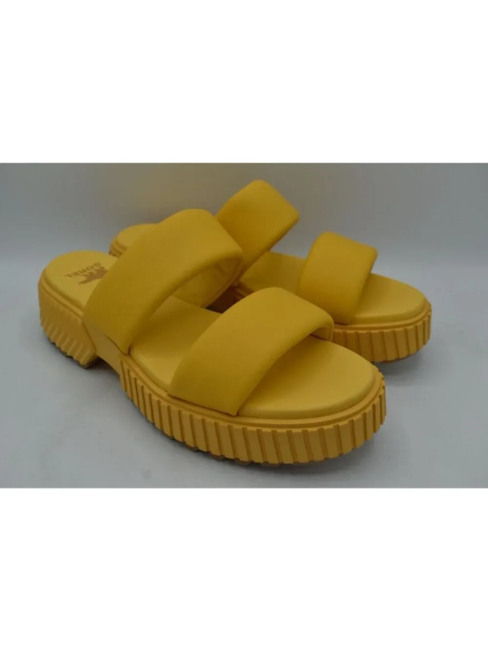 Sorel Womens Size 9 ONA Streetworks Yellow Ray Platform Slide Sandals Shoes‎